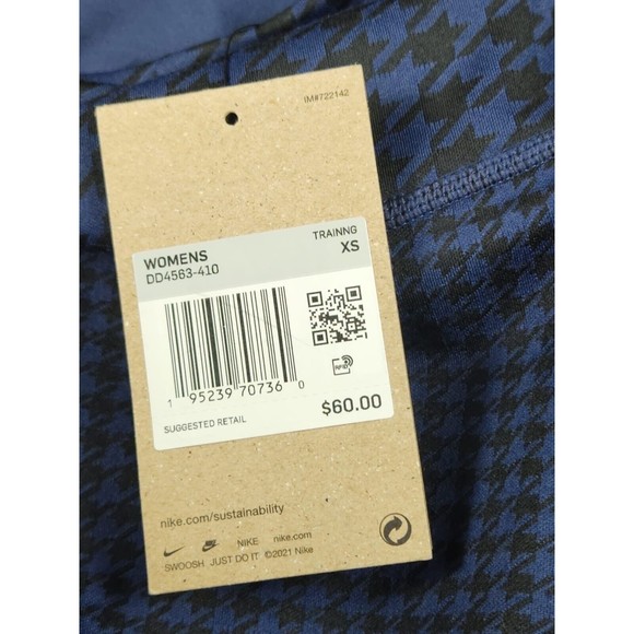Nike Dri-FIT Women's Navy Blue 7/8  Midnight‎ Navy & Black Leggings Size XS - Picture 9 of 12